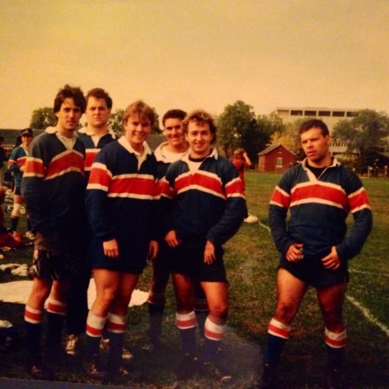 Men's Rugby Team at a Match 1990